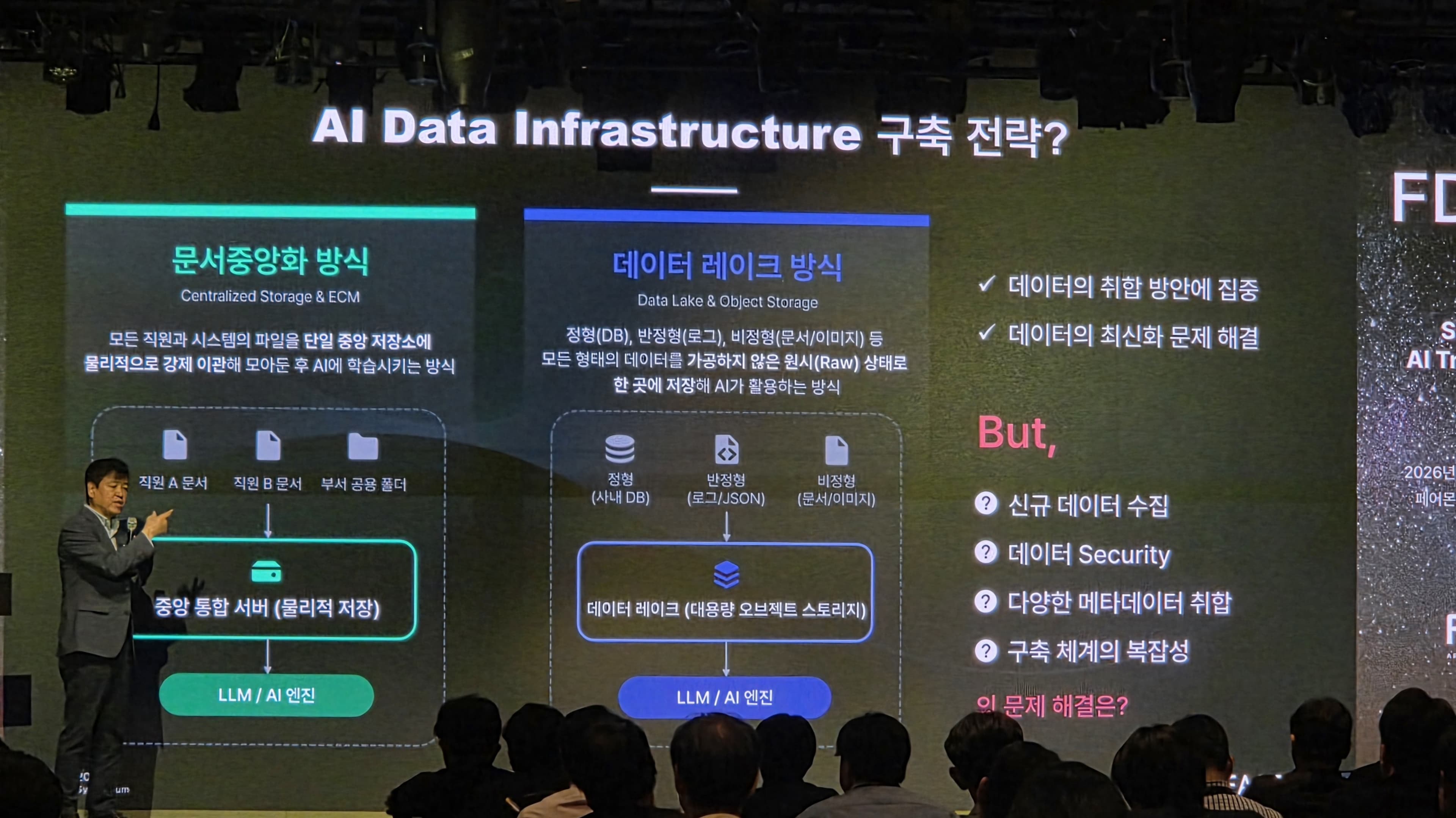 AI Data Infrastructure 구축 전략 발표 장면